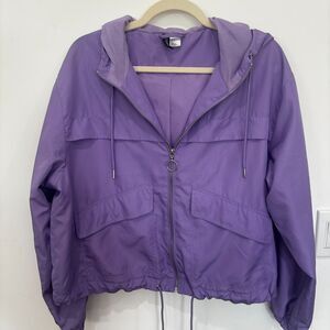 H&M Divided Lavender Hooded Active Windbreaker Jacket Size Medium